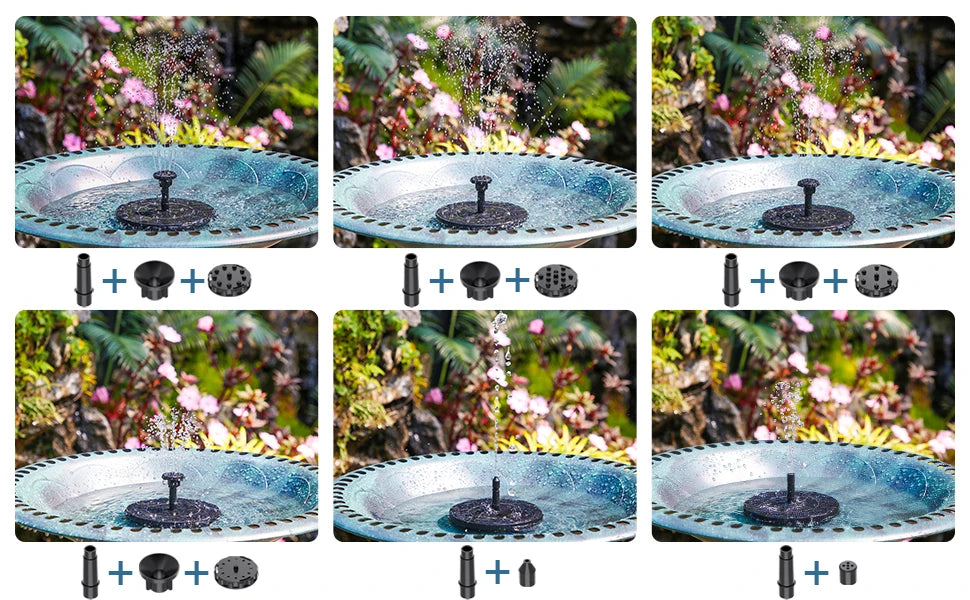 Solar Water Fountain Pool Pond Waterfall Fountain Garden Supplies Decoration Outdoor New Mini Solar Powered Fountain Bird Baths